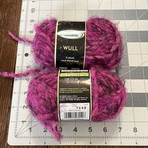 2 skeins plush wool blend Sensations WULL fuchsia yarn